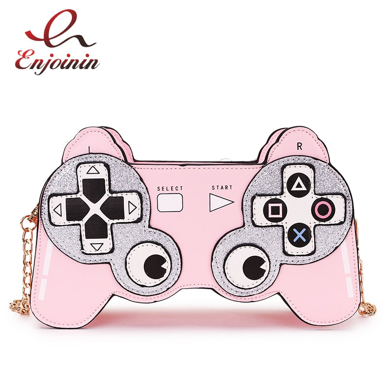 Mock Video Game Remote Clutch Shoulder Bag w/ Chain Strap Purse