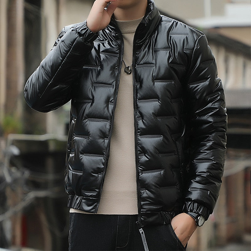 Men's Quilted Shiny Waterproof Down Jackets