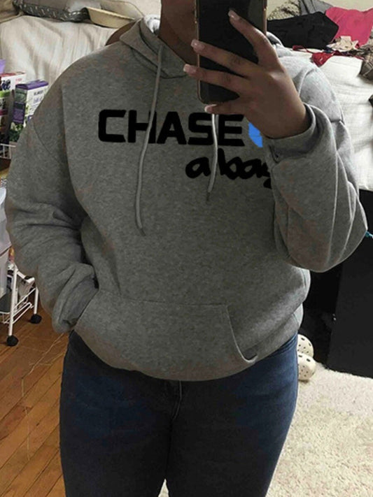 Ladies "Chase A Bag" Kanagroo Pocket Fleece Hooodie Sweatshirt