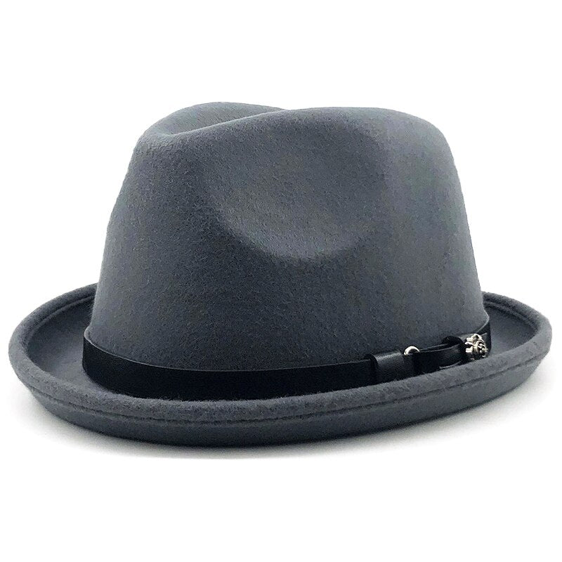 Felt Wool Wide Brim Ribbon Band Fedora Hat