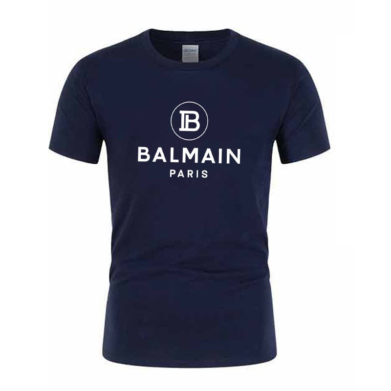 Men's Balmain Cotton T-shirt + Jogging Pants 2-Piece Set