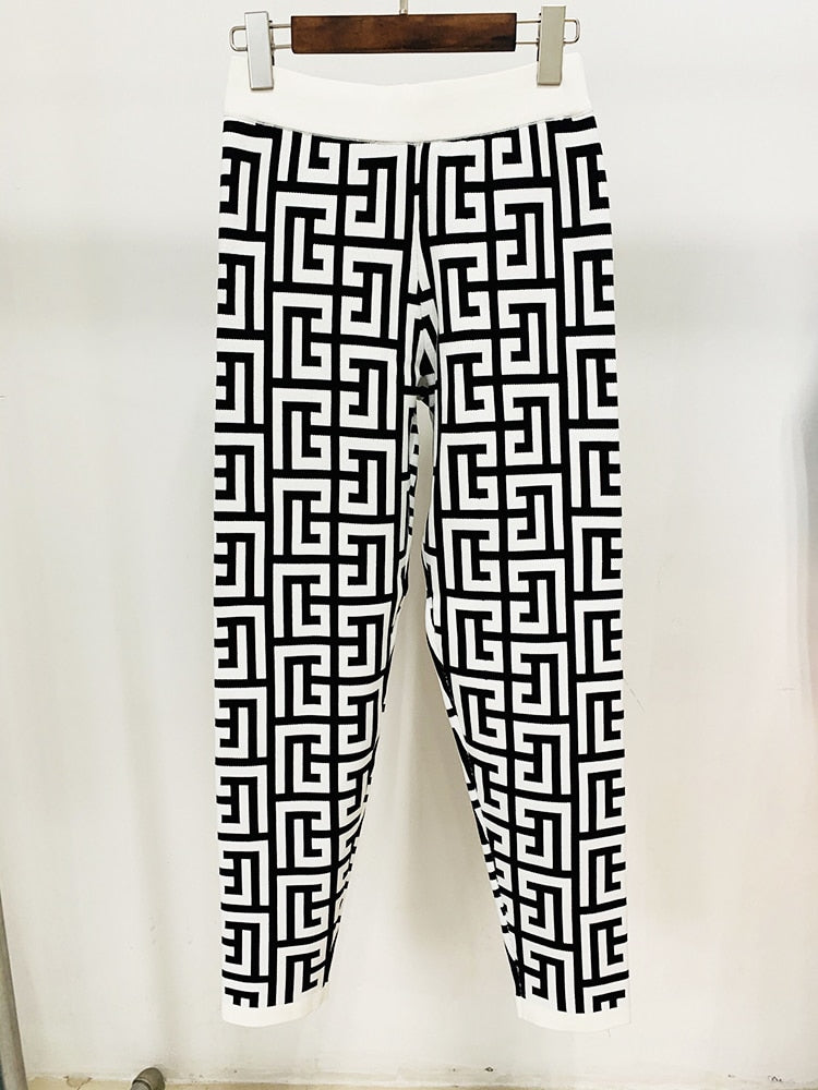 Women's Monogram Jacquard Knit Pencil Pants