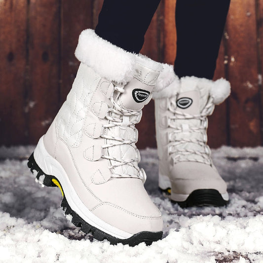 Lace-Up Platform Ankle Snowboots for Women