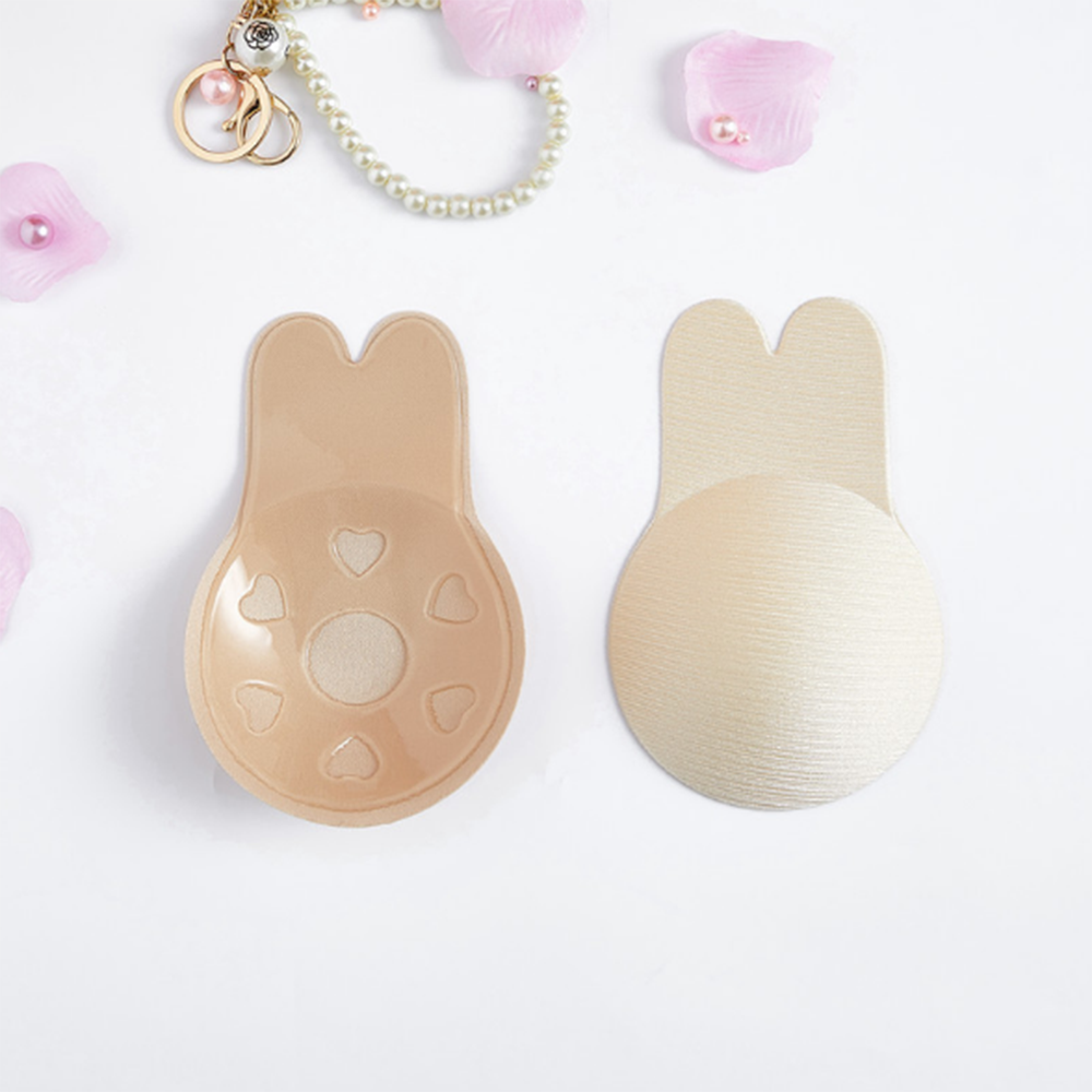 Silicone Latex Stickers Rabbit Ears Self-adhesion Breast Pasties Bra Padding Ultra-thin Adhesive Strapless