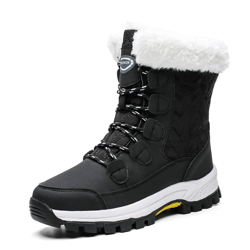 Lace-Up Platform Ankle Snowboots for Women