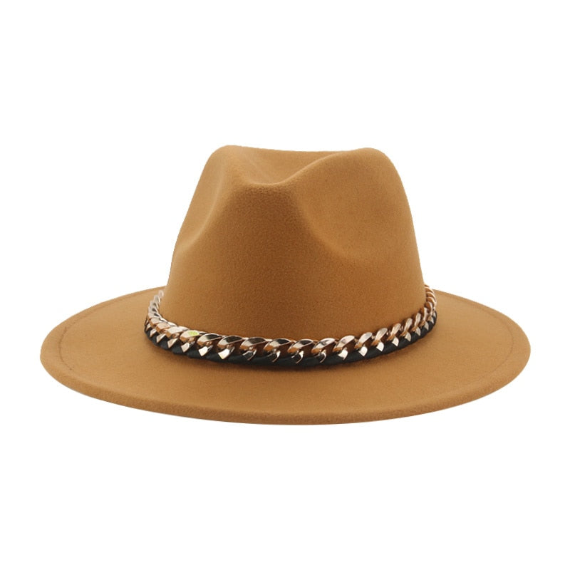 Women's Chain Belt Fedora Hat