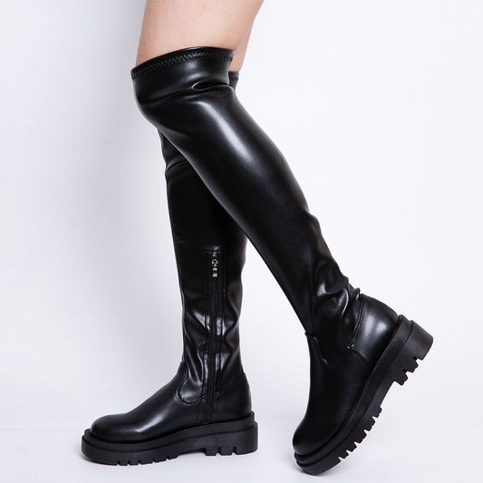 Soft Platform Thigh High Chunky Heel Over The Knee Women's Boots