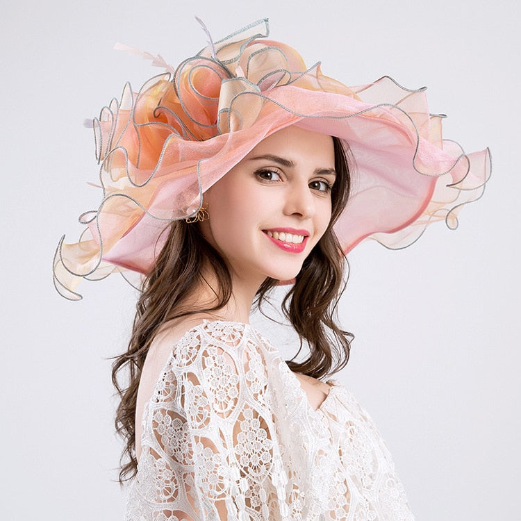 Flower Party Church Kentucky Derby Wide Brim Fedoras Hat