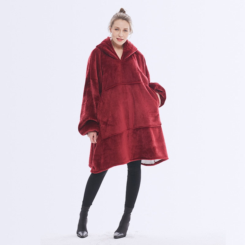 Oversized Hoodie Blanket w/ Sleeves