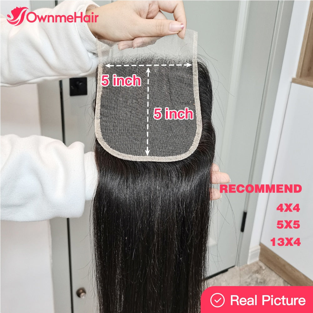 4x4 5x5 13x4 Transparent Lace Frontal Closure Brazilian Human Hair Swiss Lace 100% Human Remy Hair Pre Plucked With Baby Hair