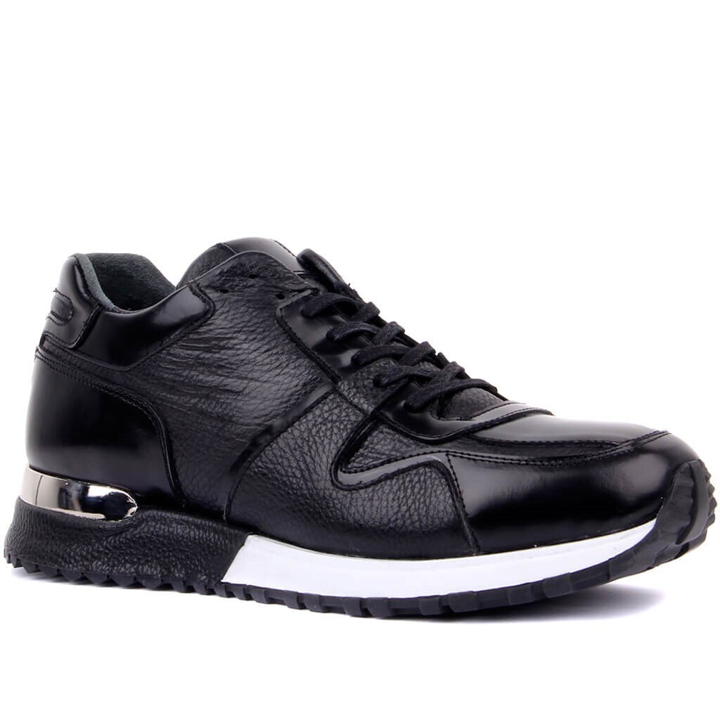 Genuine Leather Lace-Up Men Sneakers