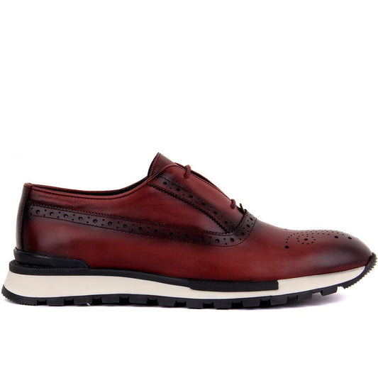 Men's Leather Lace-Up Casual Derby Sneakers