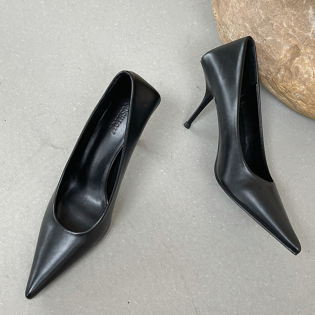 Shallow Pointed Toe Ladies Designer Heel Pumps