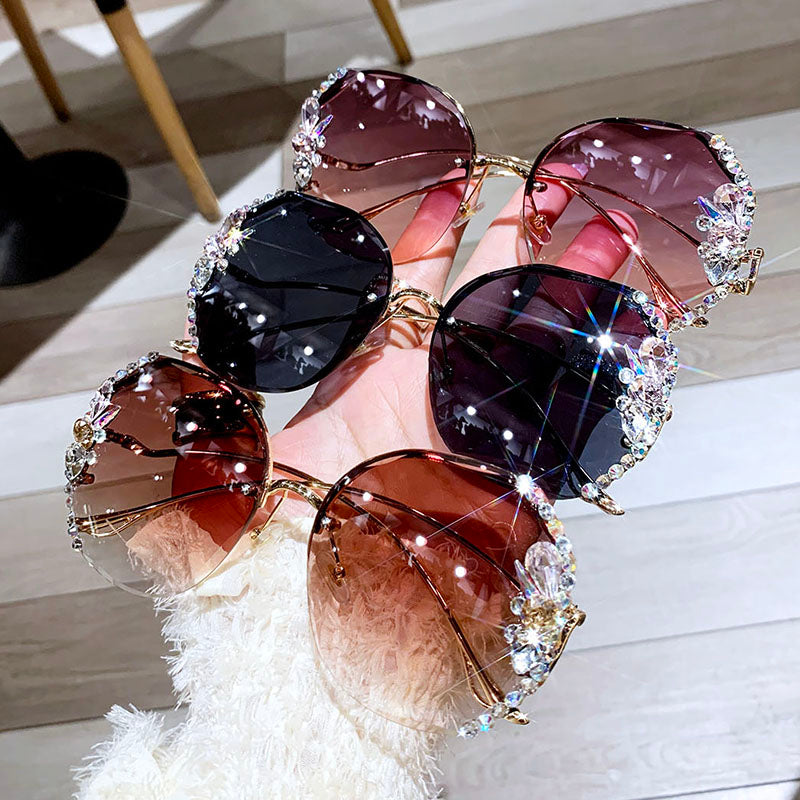 Bling Graduent Rhinestone Big Diamond Sunglasses