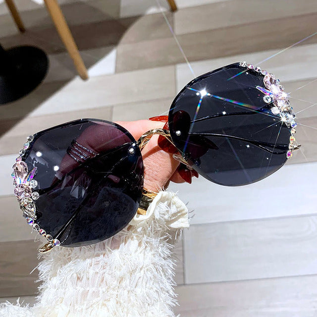 Bling Graduent Rhinestone Big Diamond Sunglasses