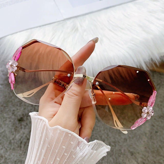 Bling Graduent Rhinestone Big Diamond Sunglasses