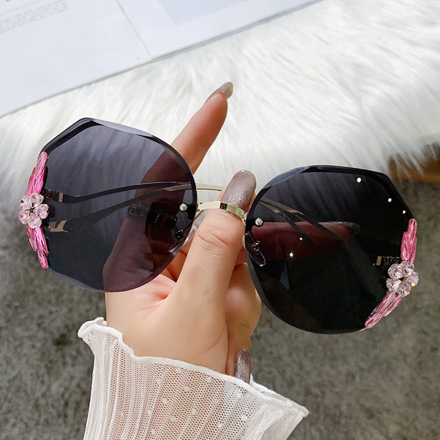 Bling Graduent Rhinestone Big Diamond Sunglasses