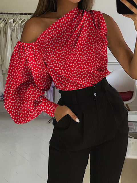 Asymmetrical Off Shoulder Solid Tunic Women's Blouse