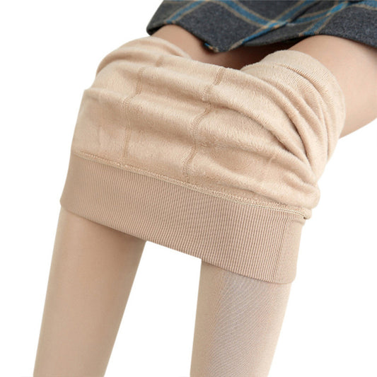 Velvet Lined Solid Color Warm High Waist Leggings